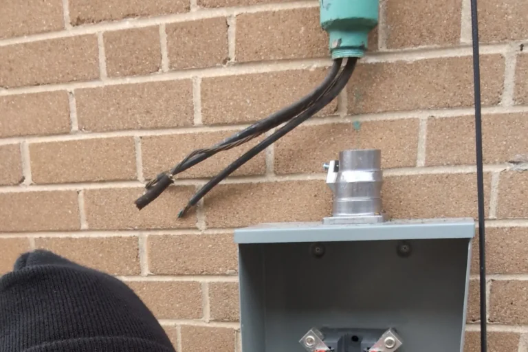 Exterior electrical service enclosure rough-in at the Inverdon Road renovation